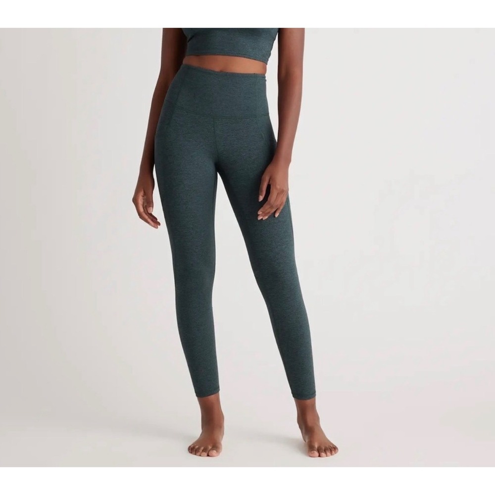 Quince Dark Teal High-Waist Leggings